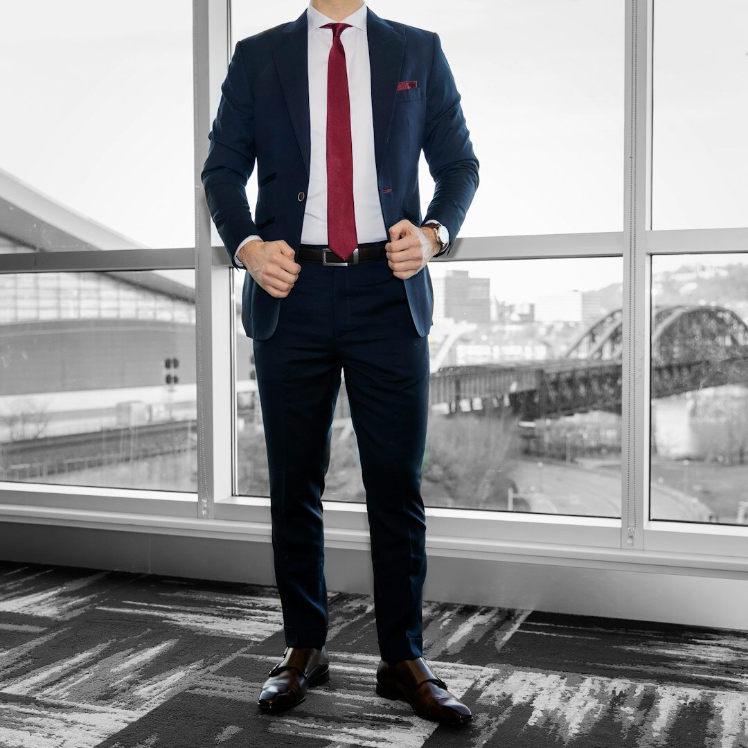 Professional man business trainer in suit